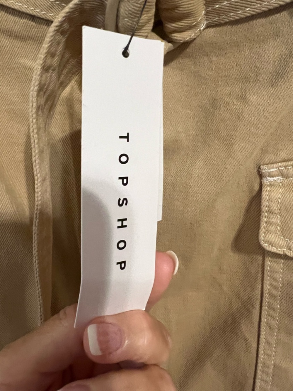 Topshop Beige Utility Skirt with Front Zip and Belt - Picture 6 of 7